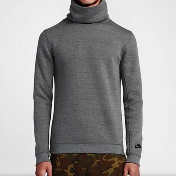 Nike Tech Fleece Funnel Sweatshirt TurtleNeck Navy Size L like new. - Picture 6 of 6